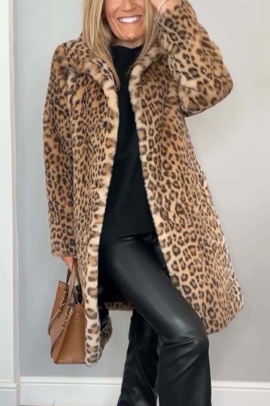 Agnes™ | Cappotto lungo con stampa leopardata