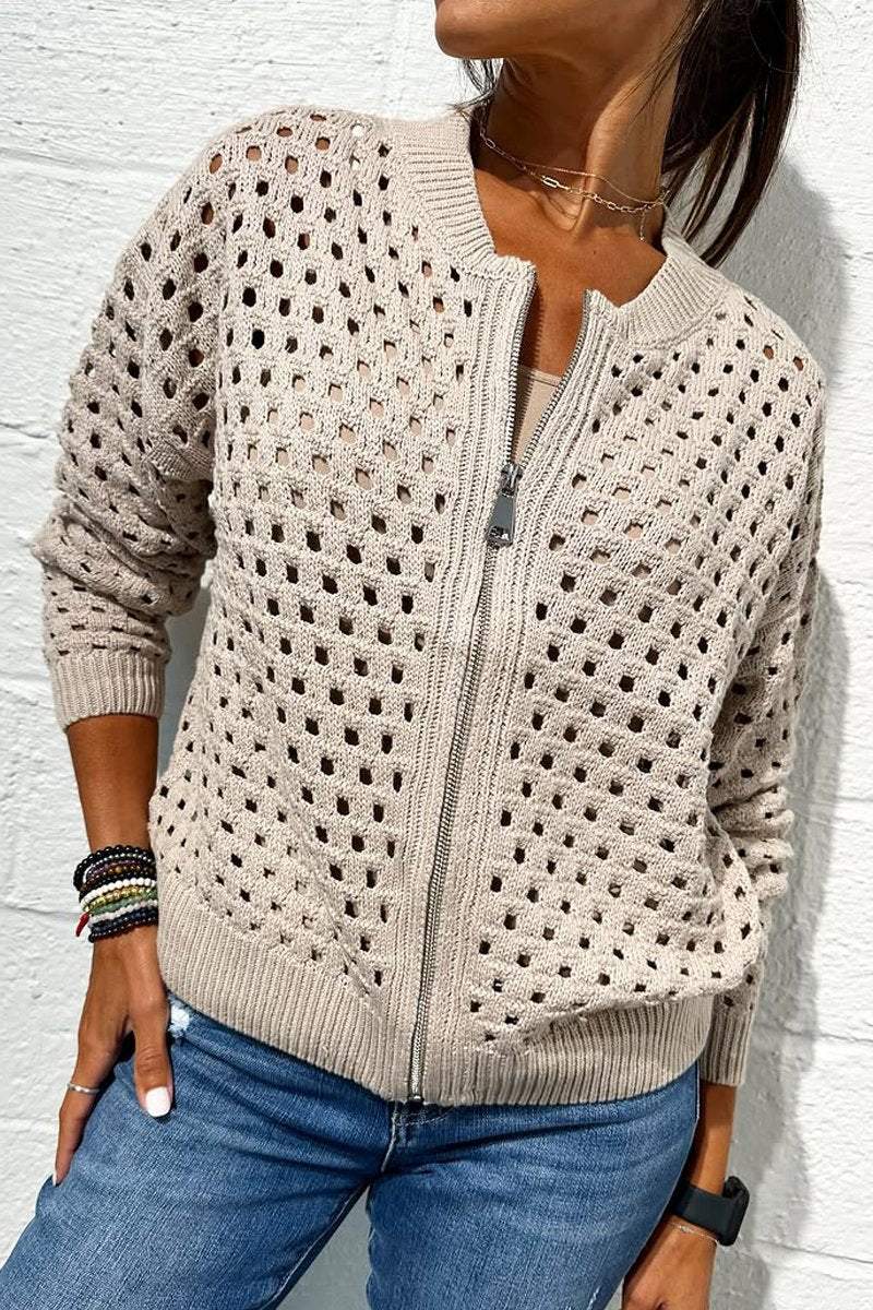 Amadea™ | Maglione Casual a Maglia Aperta con Zip