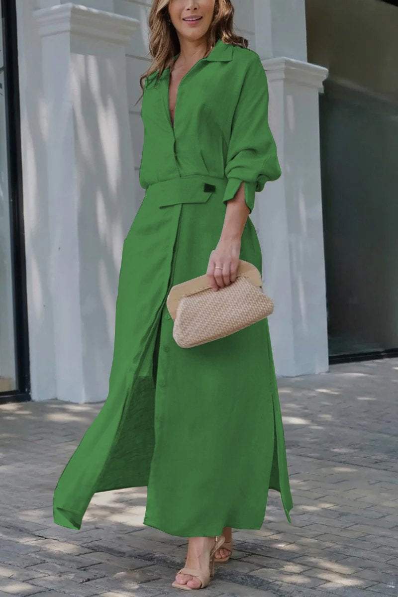 Jeanette | Abito Lungo in Lino con Scollatura a V