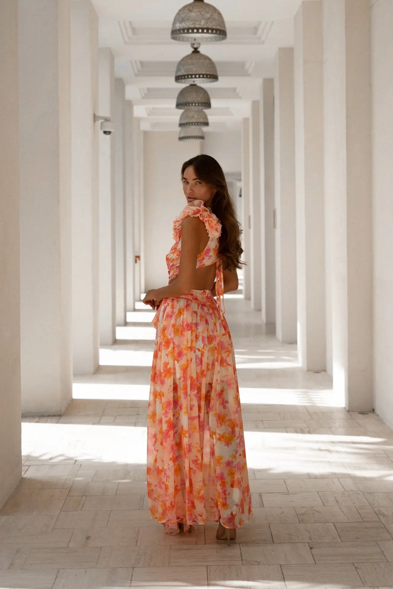Xelene | Vestito Lungo Romantico con Fiori