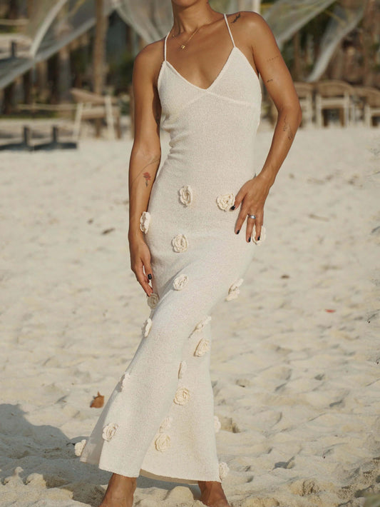 Zanya | Vestito Lungo con fiori in 3D