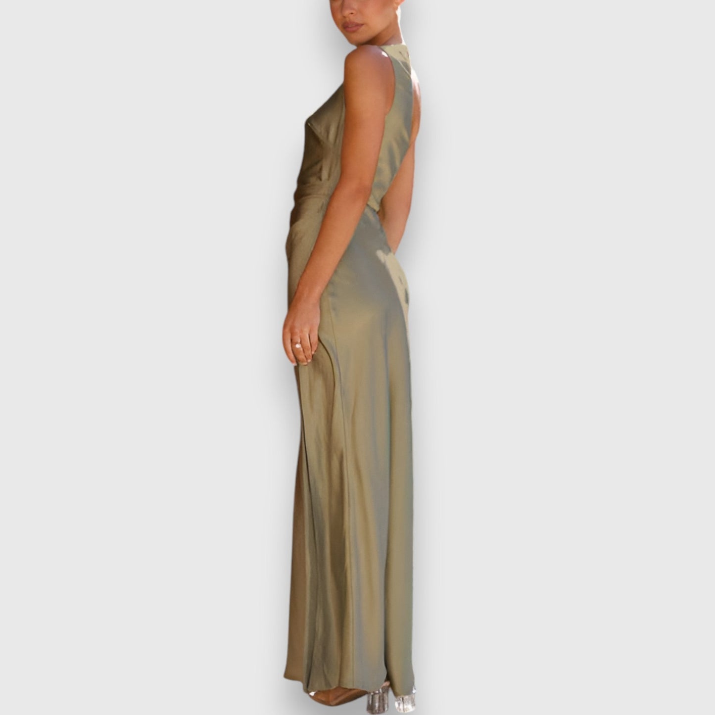 Marita | Elegante Vestito satinato a spalla singola