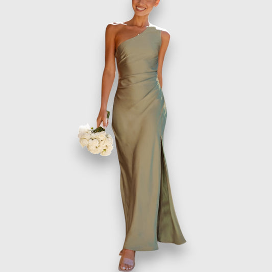 Marita | Elegante Vestito satinato a spalla singola