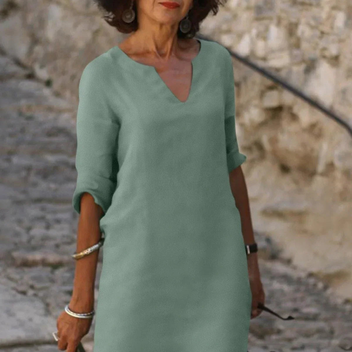 Elda | Comodo Vestito Con Collo A V