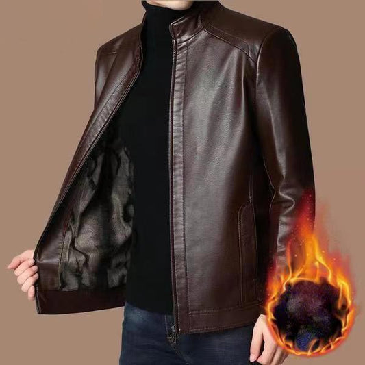 Eduardo™ | Giacca in Pelle da Uomo con Calda Fodera in Pelliccia Sintetica