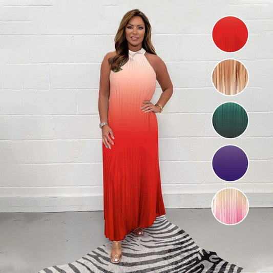 Joelle | Vestito Plissettato con Colore Sfumato