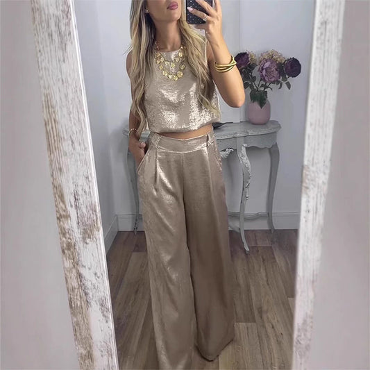 Fiorentina | Completo Pantaloni Larghi e Canotta