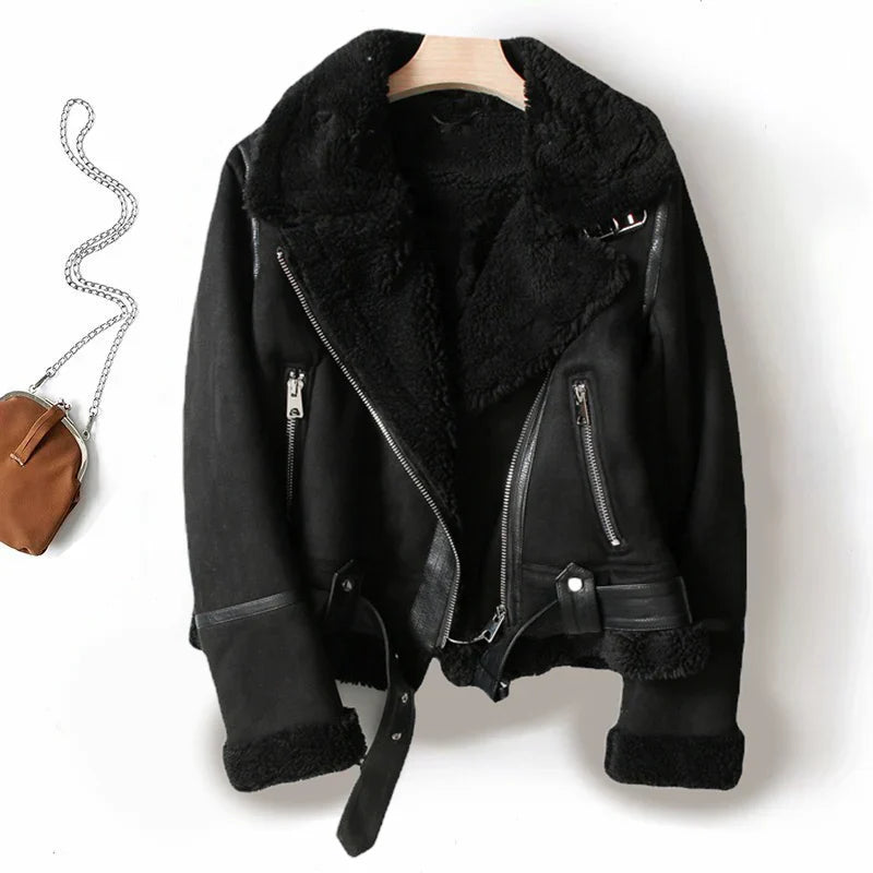 Kaitlyn™ | Giacca Corto in Pelle e Fleece