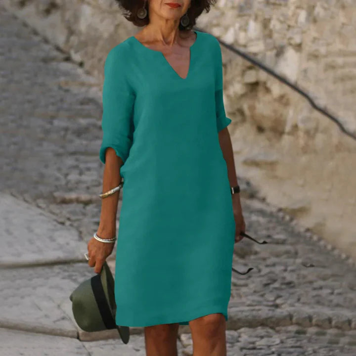 Elda | Comodo Vestito Con Collo A V