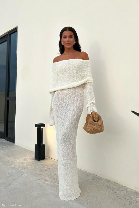 Maritza | Vestito lungo in bouclé