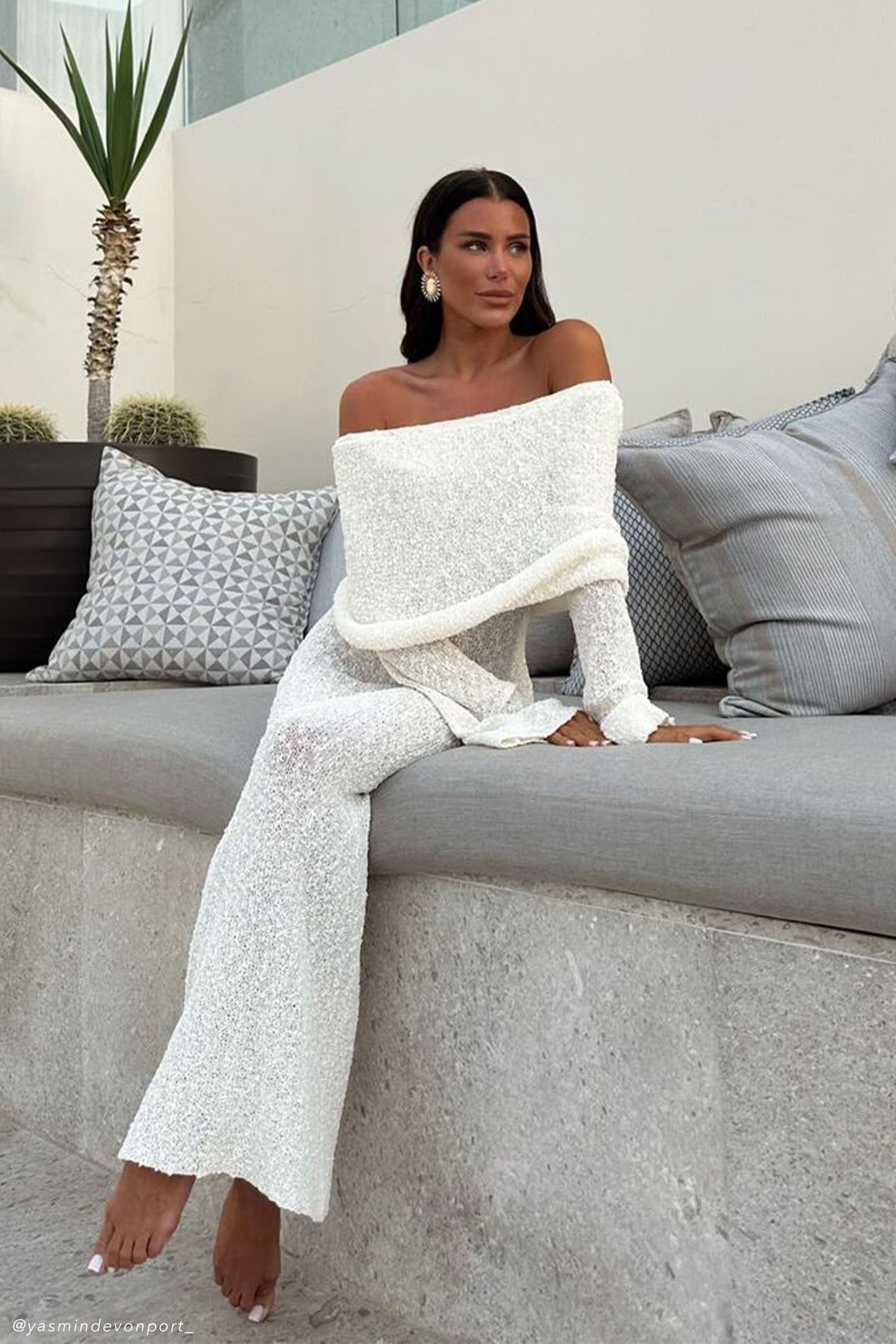 Maritza | Vestito lungo in bouclé