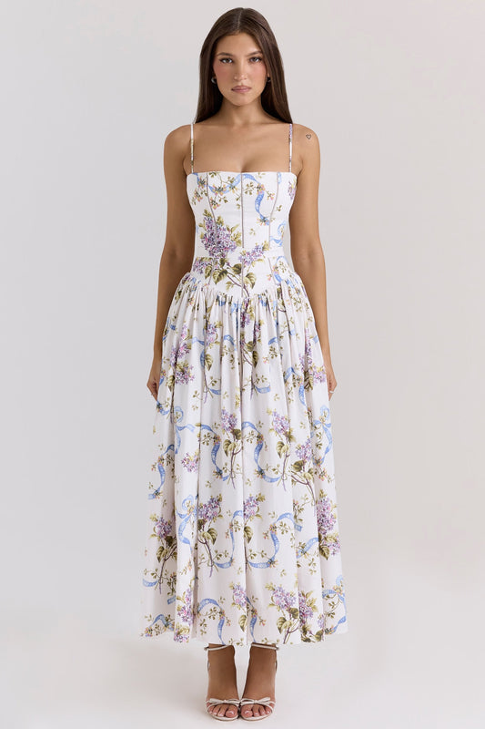 Daniela | Vestito Midi con stampa di Fiori