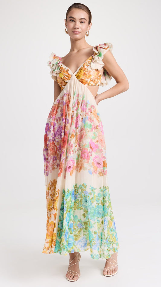 Zelia | Abito Midi con Spalline a Volant